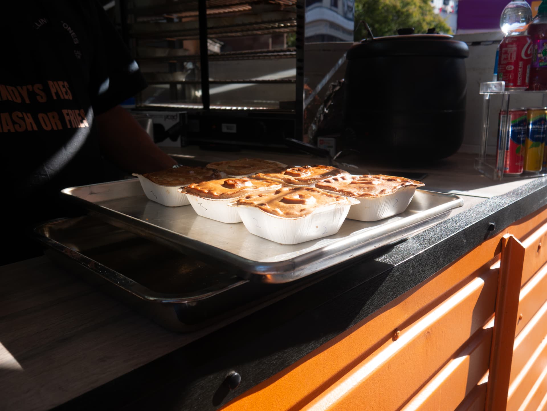Fresh pies on a tray at Newport Food Frenzy 2026
