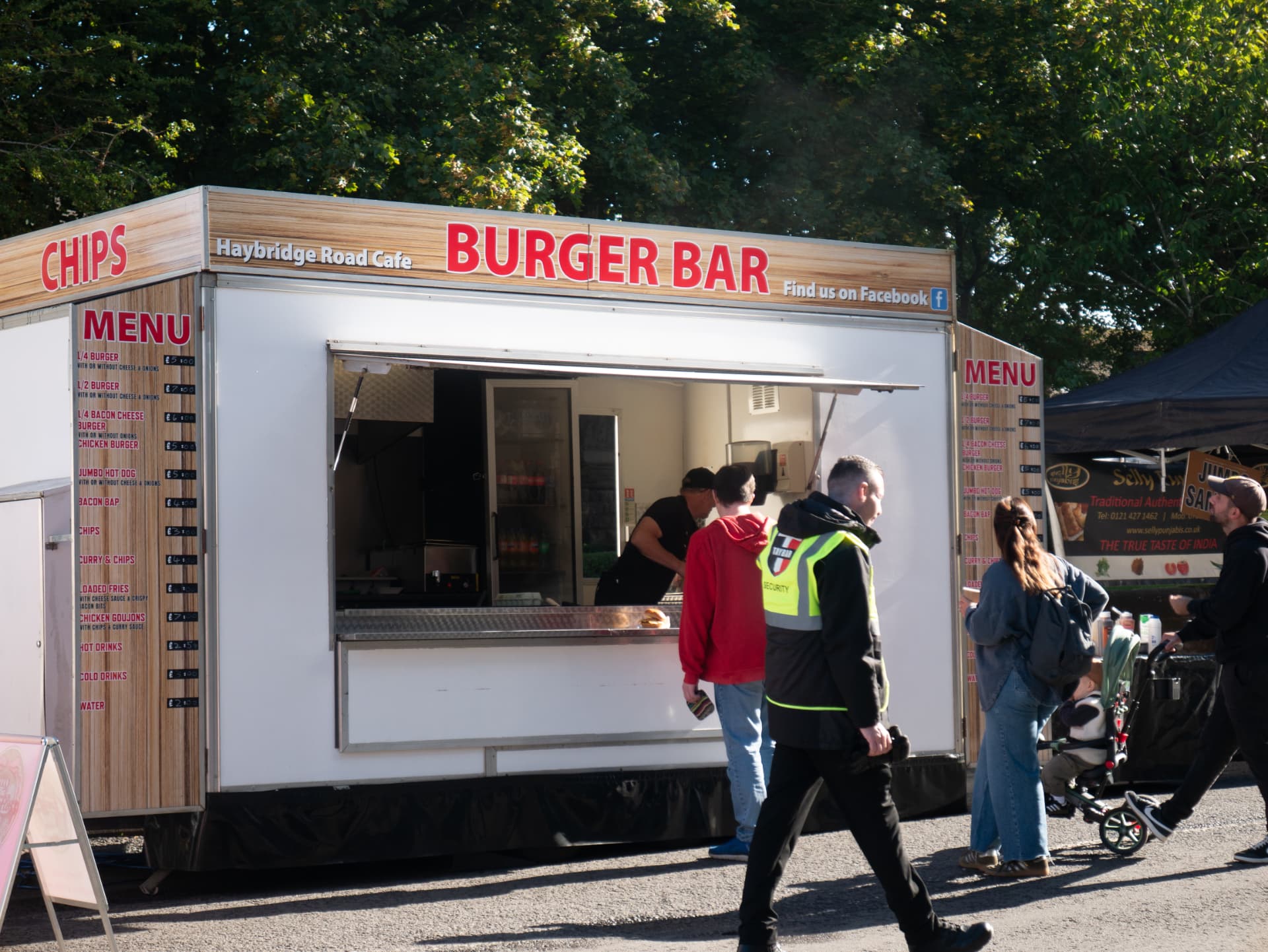 Burger bar trailer with visitors at Newport Food Frenzy 2026